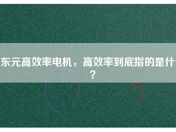 東元高效率電機(jī)，高效率到底指的是什么？