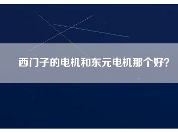 西門子的電機(jī)和東元電機(jī)那個(gè)好？