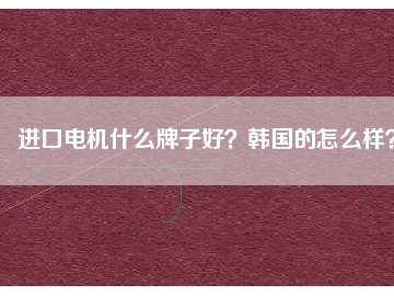 進口電機什么牌子好？韓國的怎么樣？