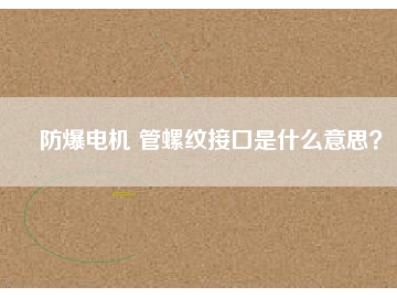 防爆電機(jī) 管螺紋接口是什么意思？