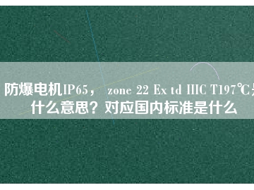 防爆電機(jī)IP65， zone 22 Ex td IIIC T197℃是什么意思？對(duì)應(yīng)國內(nèi)標(biāo)準(zhǔn)是什么