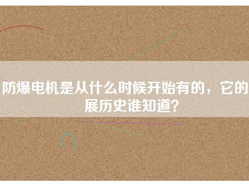 防爆電機是從什么時候開始有的，它的發(fā)展歷史誰知道？
