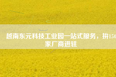 越南東元科技工業(yè)園一站式服務(wù)，拚150家廠商進駐