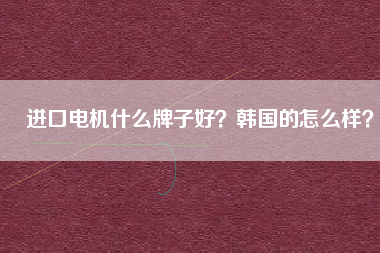 進(jìn)口電機(jī)什么牌子好？韓國(guó)的怎么樣？