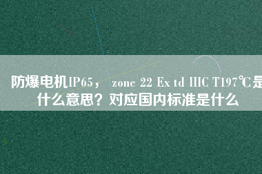防爆電機IP65， zone 22 Ex td IIIC T197℃是什么意思？對應國內(nèi)標準是什么