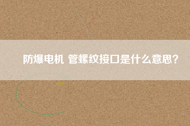 防爆電機(jī) 管螺紋接口是什么意思？