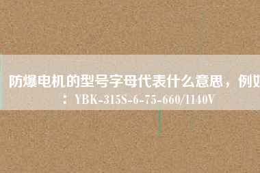 防爆電機的型號字母代表什么意思，例如：YBK-315S-6-75-660/1140V