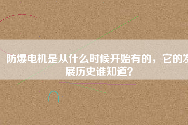 防爆電機是從什么時候開始有的，它的發(fā)展歷史誰知道？