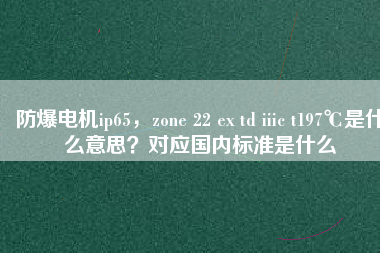 防爆電機(jī)ip65，zone 22 ex td iiic t197℃是什么意思？對(duì)應(yīng)國(guó)內(nèi)標(biāo)準(zhǔn)是什么