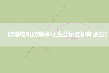 防爆電機(jī)防爆等級(jí)溫度標(biāo)準(zhǔn)都有哪些？