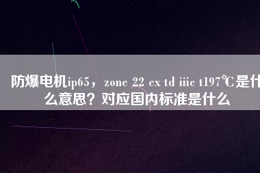防爆電機ip65，zone 22 ex td iiic t197℃是什么意思？對應(yīng)國內(nèi)標準是什么