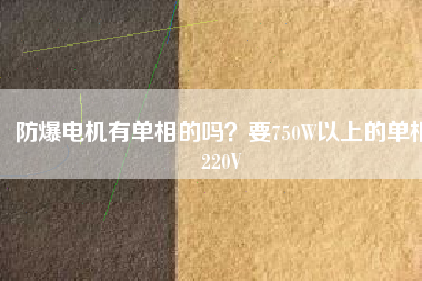 防爆電機有單相的嗎？要750W以上的單相220V